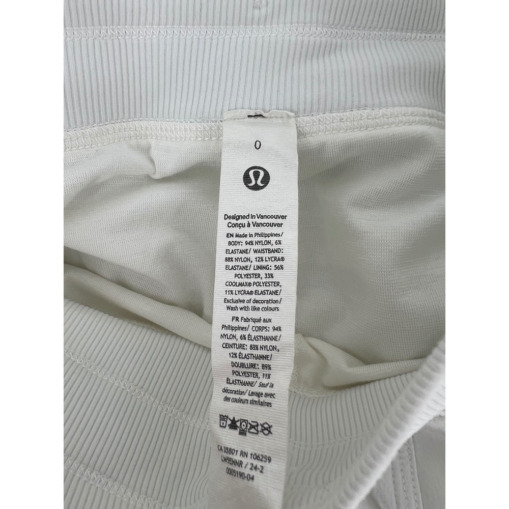 Lululemon Dance Studio Pant III Lined White Mid Rise Size 0 30" Inseam - Picture 5 of 8